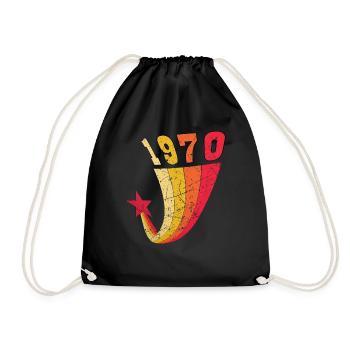 1970 retro cumpleaños arco iris vintage estrella - Sac de sport léger - noir - Devant