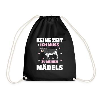 Landwirt Bauer Stall Kühe | Kuh - Turnbeutel - Schwarz - Vorne