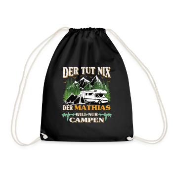 Camper Mathias der tut nix der will nur campen - Turnbeutel - Schwarz - Vorne