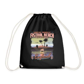 FISTRAL BEACH CORNWALL ENGLAND - SURF CITY - Drawstring Bag - black - Front