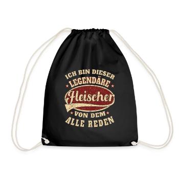 Fleischer ich bin dieser legendäre Fleischer - Turnbeutel - Schwarz - Vorne