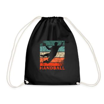 Handball Sprungwurf Handballspieler und Handballer - Turnbeutel - Schwarz - Vorne