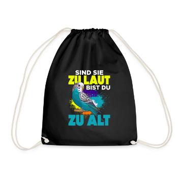 Wellensittich Vogel Besitzer - Turnbeutel - Schwarz - Vorne