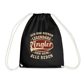 Angler ich bin dieser legendäre Angler - Turnbeutel - Schwarz - Vorne