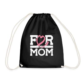 For my mom Pink Ribbon Breast Cancer Awareness Bea - Turnbeutel - Schwarz - Vorne