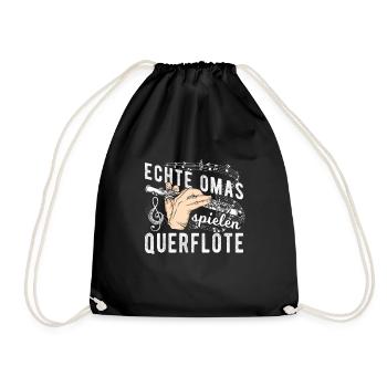 Musik Instrument Flöte | Querflöte - Turnbeutel - Schwarz - Vorne