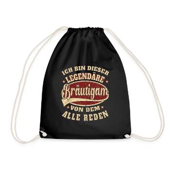 Bräutigam ich bin dieser legendäre Bräutigam - Turnbeutel - Schwarz - Vorne