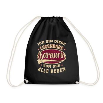 Betreuerin ich bin dieser legendäre Betreuer - Turnbeutel - Schwarz - Vorne