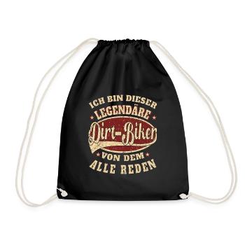 Dirt-Biker ich bin dieser legendäre Dirt-Biker - Turnbeutel - Schwarz - Vorne