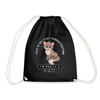 chat grand chat domestique chat grand chat chat chat - Sac de sport léger - noir - Devant