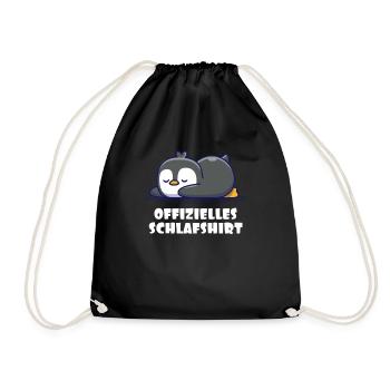 Pinguin Offizielles Schlafshirt Schlafanzug - Turnbeutel - Schwarz - Vorne