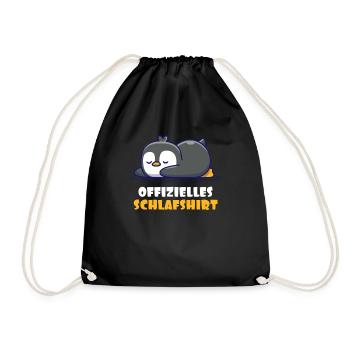 Pinguin Offizielles Schlafshirt Schlafanzug - Turnbeutel - Schwarz - Vorne