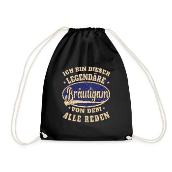 Bräutigam ich bin dieser legendäre Bräutigam - Turnbeutel - Schwarz - Vorne