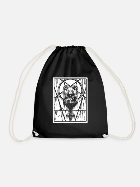 Satanic Okkult Dark Art Evil 666 Pentagram - Turnbeutel - Schwarz
