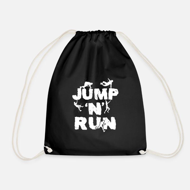 Jump 'N' Run OCR Dirtrun Mudder Laufstrecke - Turnbeutel - Schwarz