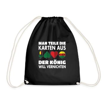 Schafkopf Skat Kartenspiel | Doppelkopf - Turnbeutel - Schwarz - Vorne