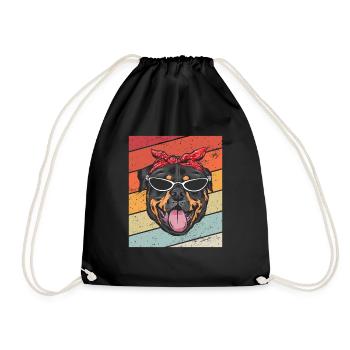 Rottweiler Kuscheltier - Turnbeutel - Schwarz - Vorne