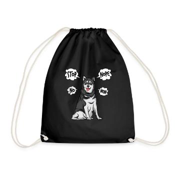 Alaskan Malamute Husky Hund - Turnbeutel - Schwarz - Vorne