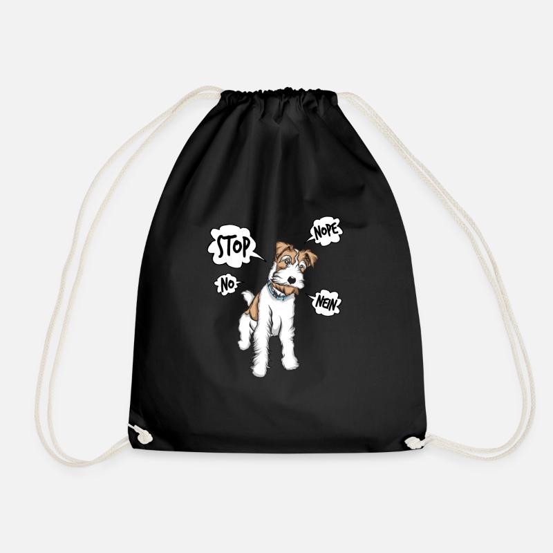 Wirehair Fox Terrier Smooth Hair Fox Terrier - Drawstring Bag - black