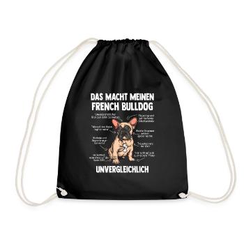 Französische Bulldoge French Bulldog - Turnbeutel - Schwarz - Vorne