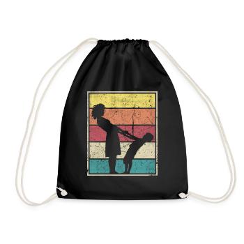 Madre jugando con niños retro rayas vintage - Sac de sport léger - noir - Devant
