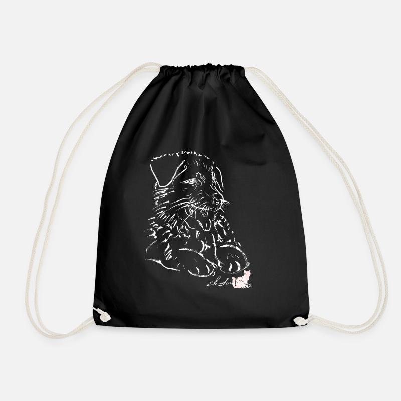 Berger Allemand chiot BLANC - Sac de sport léger - noir