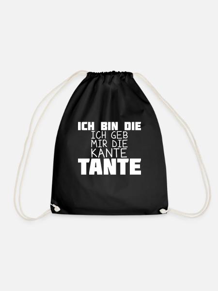 Ich geb mir die Kante Tante Hochzeit Onkel - Turnbeutel - Schwarz