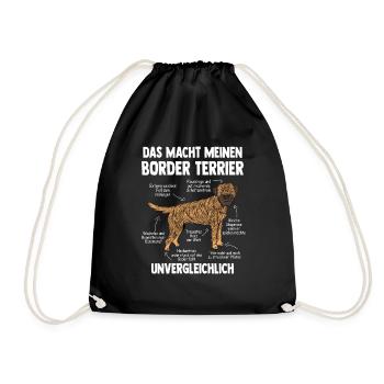Border Terrier - Turnbeutel - Schwarz - Vorne