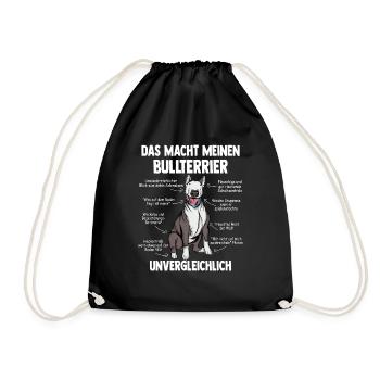 Bullterrier - Turnbeutel - Schwarz - Vorne