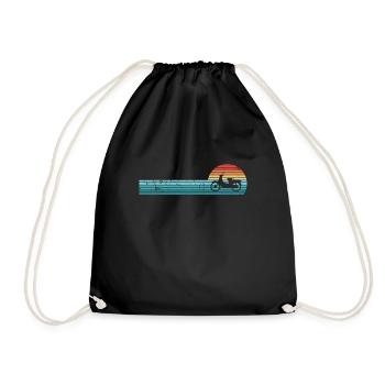 Vintage Moped Retro Sunset Cadeau - Sac de sport léger - noir - Devant