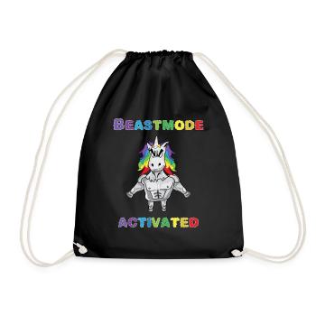Unicorn Bodybuilder Beastmode Gym - Drawstring Bag - black - Front
