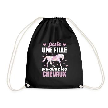 Juste une fille qui aime les chevaux humour - Sac de sport léger - noir - Devant