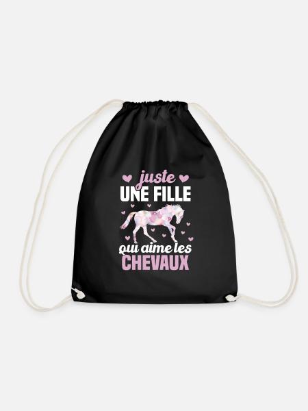 Juste une fille qui aime les chevaux humour - Sac de sport léger - noir