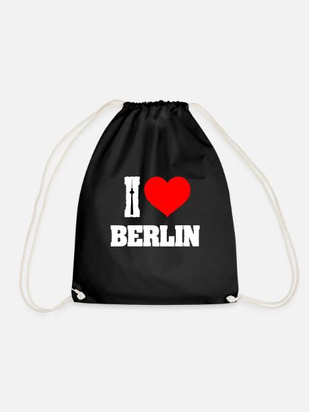 I love Berlin Hauptstadt Deutschland Weltstadt - Turnbeutel - Schwarz