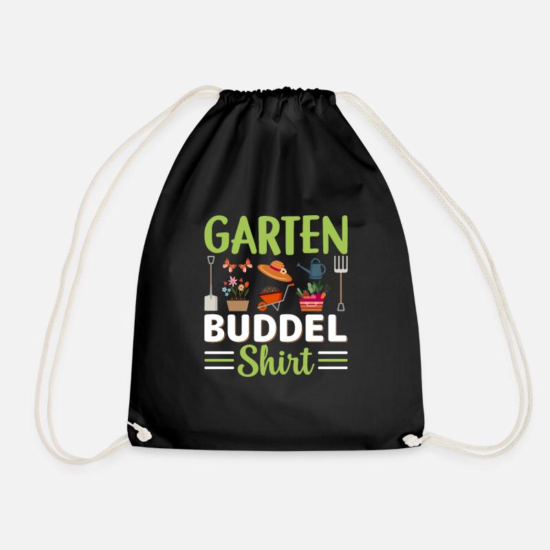 Garten buddel Shirt Gärtner Gärtnerin - Turnbeutel - Schwarz