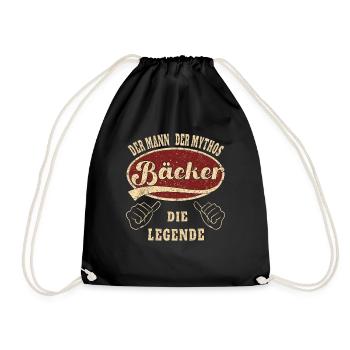 Bäcker Spruch der Mann der Mythos Bäcker - Turnbeutel - Schwarz - Vorne