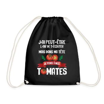 Jardinier Humour Planter Des Tomates Cadeau Jardin - Sac de sport léger - noir - Devant