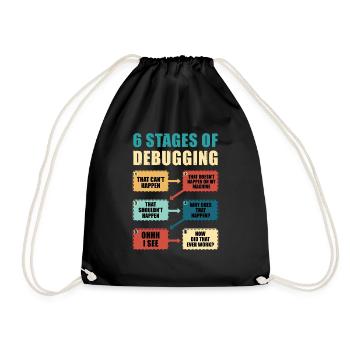 Programmieren Debugging Lustiges Programmierergeschenk - Turnbeutel - Schwarz - Vorne