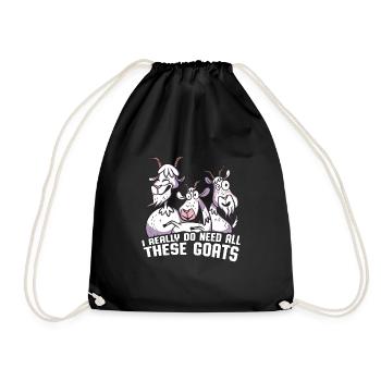 Goat - Drawstring Bag - black - Front