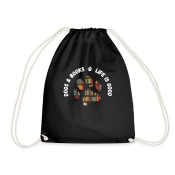 Chiens & Livres la vie est un bon cadeau de propriétaire de chien - Sac de sport léger - noir - Devant