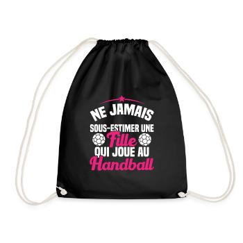 Ne jamais sous estimer fille qui joue au handball - Sac de sport léger - noir - Devant
