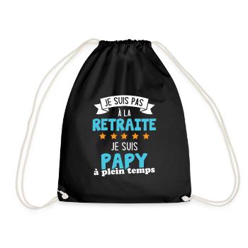Je Ne Suis Pas Retraité Je Suis Papy À Plein Temps - Sac de sport léger - noir - Devant