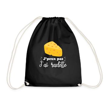 J'peux pas j'ai raclette - Sac de sport léger - noir - Devant