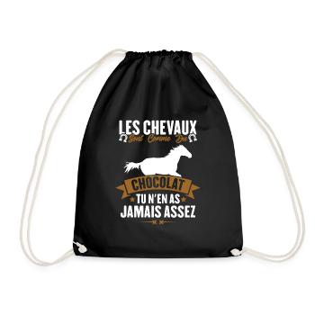 Les chevaux sont comme du chocolat humour cadeau - Sac de sport léger - noir - Devant