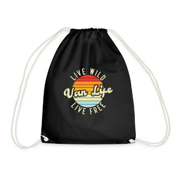 Live wild, live free, van life - Sac de sport léger - noir - Devant