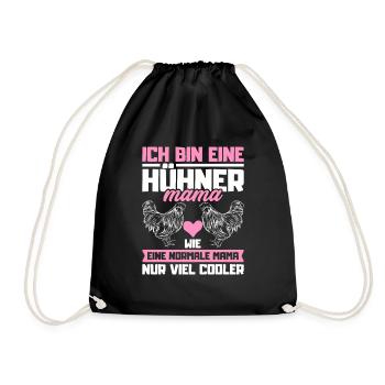 Hühner Mama chicken mom Bauernhof Hühnerstall - Turnbeutel - Schwarz - Vorne