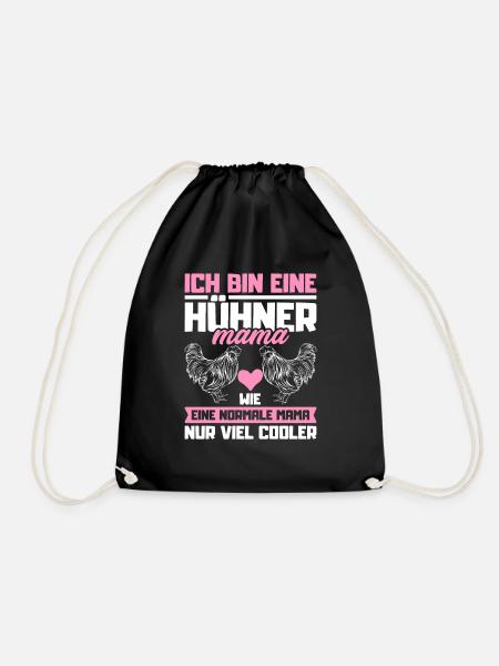 Hühner Mama chicken mom Bauernhof Hühnerstall - Turnbeutel - Schwarz