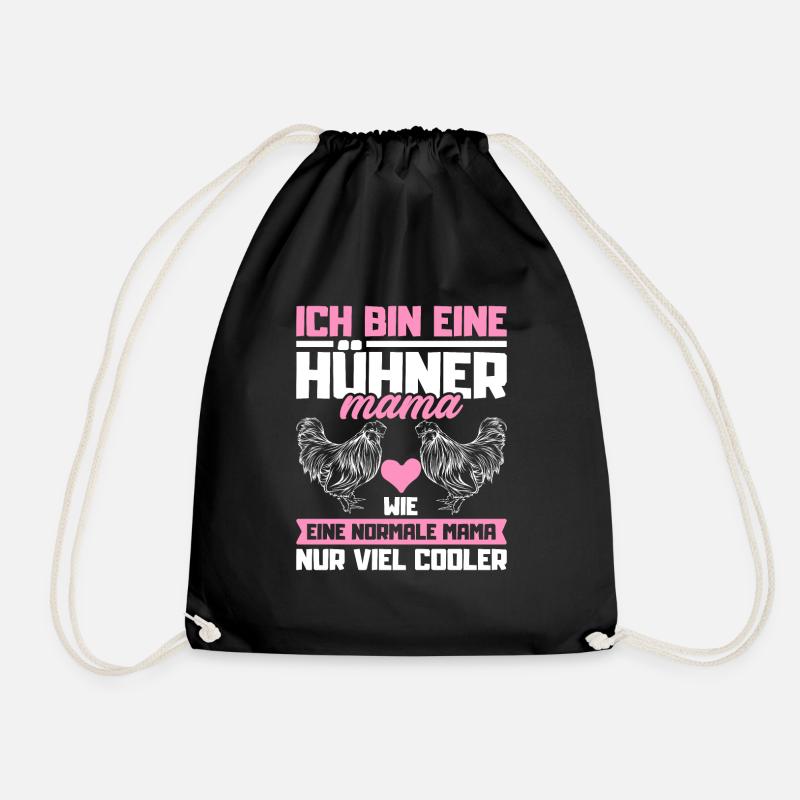 Hühner Mama chicken mom Bauernhof Hühnerstall - Turnbeutel - Schwarz