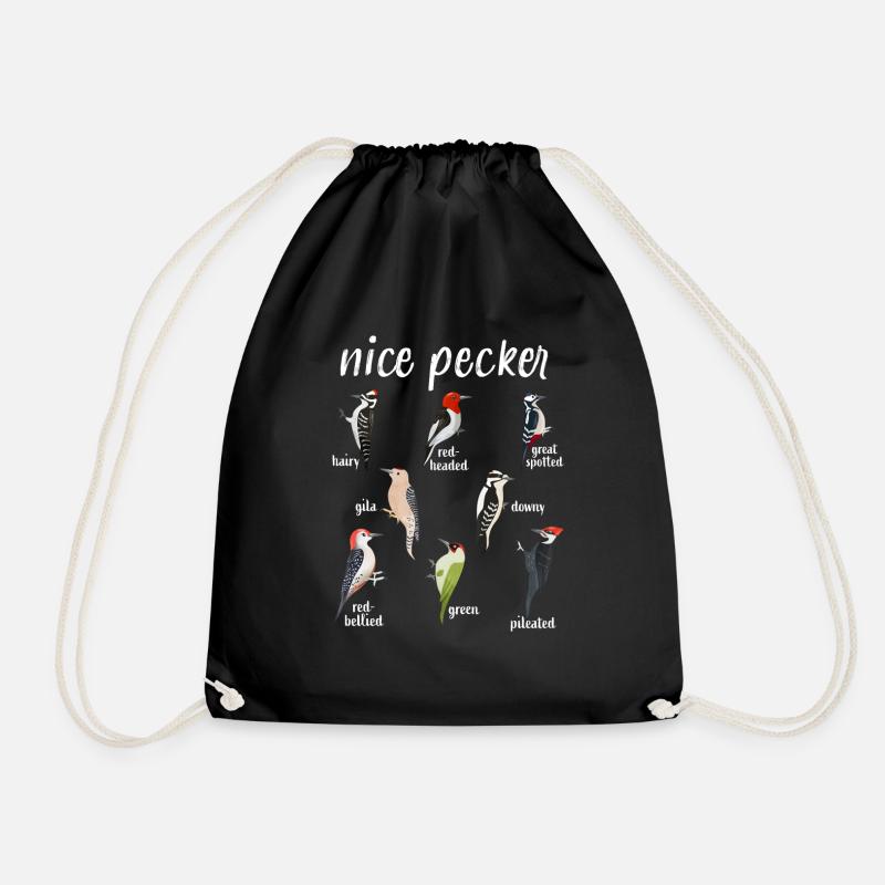 Specht Schöner Specht Lustiger Vogel Weihnachtsgeschenk - Turnbeutel - Schwarz