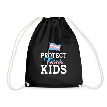 LGBT Protect Trans Kids Transgender Flag - Drawstring Bag - black - Front